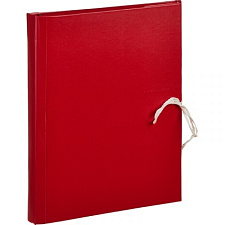 Папка на завязках, ширина корешка 30 мм, формат А4, картон с бумвиниловым покрытием, цвет красный
