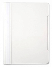 Скоросшиватель пластиковый, прозрачный верхний лист, цвет белый