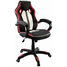 Кресло DikLine KD35-15 материал обивки экокожа, цвет красный/черный. Пластиковая крестовина. Механизм Топ-ган. Нагрузка до 120 кг.