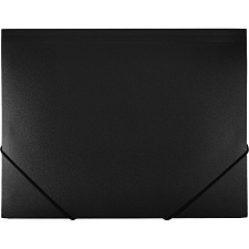 Папка на резинке "Бюрократ" пластиковая, А4, корешок шириной 30 мм, толщина 500 мкр, цвет черный