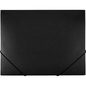 Папка на резинке "Бюрократ" пластиковая, А4, корешок шириной 30 мм, толщина 500 мкр, цвет черный