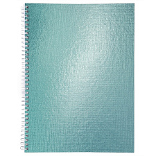 Тетрадь 96 листов А4 в клетку на спирали , обложка бумвинил METALLIC, Цвет мята. Хатбер