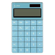 Калькулятор Deli 12 разряд. Deli NuSign ENS041-blue бухгалтерский, настольный, размер 165х103х15 мм, цвет голубой