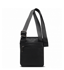 Сумка мужская из искусственной кожи, размер 17x20x6 см, цвет черный