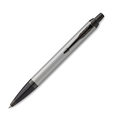 Ручка шариковая Parker IM Achromatic, Matt Grey B, синие чернила, корпус: нержавеющая сталь. Ручка упакована в подарочную фирменную коробку Parker.