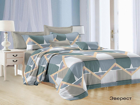 Комплект постельного белья 1,5-спальный Микросатин Satin Collection "Эверест" Простыня 145х215 см, пододеяльник 143х215 см, наволочка 70х70 см- 2шт
