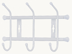 Вешалка настенная 3 крючка Ника ВН3/МС, стальная труба с порошковым покрытием, наконечники - пластмассовые, размеры 28х6,7х18 см, цвет матовый серый 