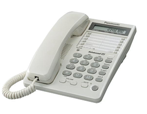 Телефон проводной PANASONIC KX-TS 2362 RUW, ЖК дисплей, возможность установки на стене, повторный набор, цвет белый