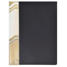 Папка 100 файлов, размер 310х230х64мм, толщина 800 мкр, с торцевым карманом, цвет черный