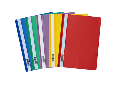 Скоросшиватель пластиковый, прозрачный верхний лист. цвет Ассорти