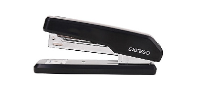 Степлер №24/6  №26/6 "Deli E0300BLACK Exceed" сшивание до 25 листов, открытый/закрытый тип сшивания, цвет черный
