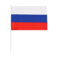 Флаг Российской Федерации, 30х45 см, шток 60 см, полиэфирный шёлк