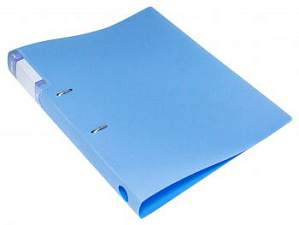 Папка на 2 кольца 32мм "Бюрократ Gems "пластик, торцевой карман, цвет голубой топаз