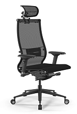 Кресло Samurai Black Edition. Обивка - сетчатая ткань, цвет черный. Съемный 3D подголовник. Пластиковая крестовина. Синхромеханизм. Нагрузка до 120 кг.