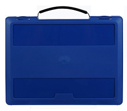 Портфель "СТАММ " пластиковый с выдвижной ручкой, формат А4, материал пластик, цвет синий