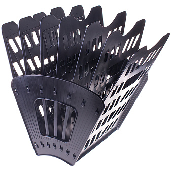 Лоток для бумаг веерный 6 отделов, 7 секций "Стамм" разборный, размеры 225х230х300мм,цвет черный