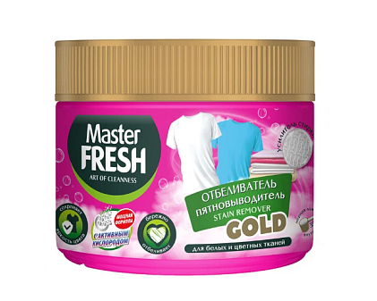 Пятновыводитель и отбеливатель "Master Fresh Gold" 500 гр, кислородный, без хлора, для белого белья.