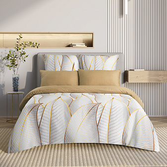 Комплект постельного белья 2-спальный Макси Сатин/Комфорт  "Амальфи" Простыня на резинке 160х200х20 см, пододеяльник 175х215 см, наволочка 70х70 см - 2шт, наволочка 50х70 см- 2 шт.