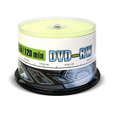 DVD-RW диск Mirex объем диска 4.7Gb, максимальная скорость записи 4x, 50 штук в упаковке