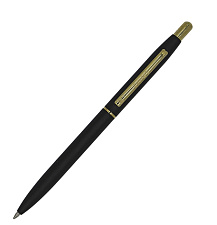 Ручка подарочная автоматическая Luxor "Sterling" 1,0 мм, синий стержень, корпус черный/золото, материал латунь