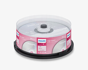 Диск DVD-RW Philips 4,7Gb 4х Cake Box,25шт/уп 