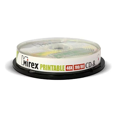 Диск CD-R  10шт/уп Cake Box 700 МБ 48х Mirex Ink Printable