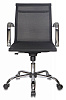 Кресло CH-993-LOW/M01 низкая спинка. Обивка - сетка, цвет черный. Хромированная крестовина. Хромированные подлокотники. Механизм Топ-ган. Нагрузка до 120 кг.