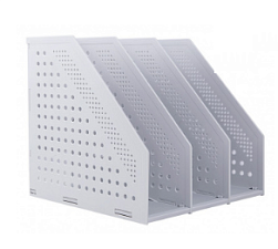 Вертикальный накопитель на 3 отдела Deli 78995LT  пластиковый, складной, размеры 250х256х243мм, цвет серый