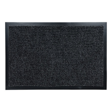 Коврик грязезащитный "TRIP" размер 60х90см, влаговпитывающий ворсовый двухполосный с бордюром ПВХ, ворс 100% полиэстер,  высота 5 мм, подложка 100% ПВХ, цвет серый