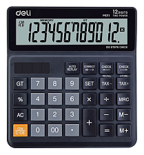 Калькулятор Deli 12 разряд. EM01120 139x30x131мм бухгалтерский, настольный, черный