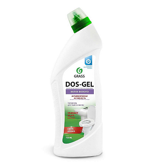 Чистящее средство для сантехники Grass "DOS GEL" 750 мл Дезинфицирующее, отбеливающее. Содержит хлор.