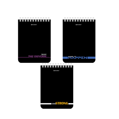 Блокнот формат А-6, 40 листов BRAUBERG "Black & notes", блок в клетку, на спирали, обложка мелованный картон, ассорти