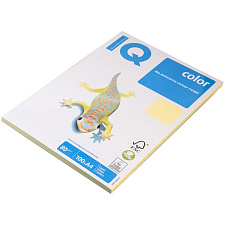 Бумага IQ COLOR формат А-4, плотность 80 г/м2, 100 листов, цвет желтый пастель YE23
