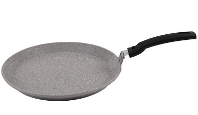 Сковорода блинная d=24 см KUKMARA сбмс240-1а, мраморная, со съемной ручкой, алюминий, антипригарное покрытие, светлый мрамор