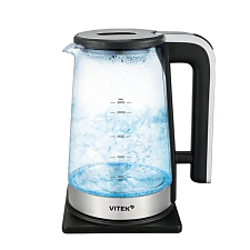Чайник стекло Vitek VT-WK1073 объем 2,2 л, мощность 1800Вт, диск, подсветка, цвет черный