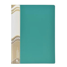 Папка 40 файлов, размер 310х228х25мм, толщина 600 мкр, с торцевым карманом, цвет зеленый