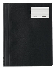 Папка  "Durable" пластиковая, с карманом для визитки, карман для бумаг на внутренней стороне задней обложки, цвет черный