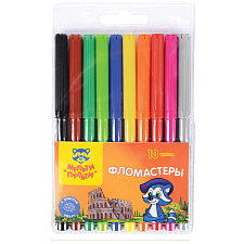 Фломастеры 10 цветов Мульти-Пульти, смываемые, в блистере