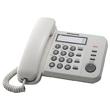 Телефон проводной PANASONIC KX-TS2352RUW, без дисплея, повторный набор номера, кнопка "флэш", цвет белый