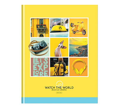 Бизнес-блокнот А5 BG "Watch the world" 80 л, в клетку, плотность блока 65 г/кв.м, обложка картон, глянцевая ламинация, 2 дизайна