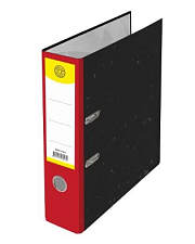 Папка-регистратор Мрамор  75мм, цвет черный, красный корешок