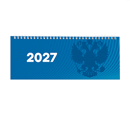Планинг 2027 STAFF "Символика РФ" 128 стр, мелованный картон, размер 285х112мм, на спирали, синий