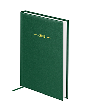 Ежедневник А6 датированный 2026 BG "Ariane. Dark green" 176 листов в линию, балакрон, размер 105х145мм, ляссе, цвет тёмно-зеленый