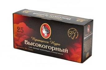 Чай "Принцесса Нури Высокогорный" черный, 25 пакетиков с ярлычком по 2г 