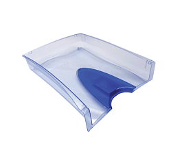 Лоток горизонтальный пластиковый Премиум цвет прозрачный синий