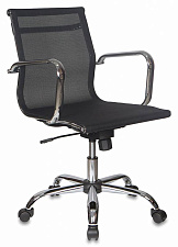 Кресло CH-993-LOW/M01 низкая спинка, ткань-сетка черная.Хромированная крестовина. Хромированные подлокотники. Механизм Топ-ган. Нагрузка до 120 кг.