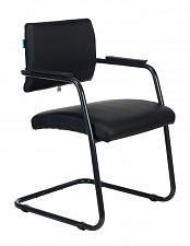 Кресло CH-271N-V/BLACK обивка - черная экокожа. Пластиковые подлокотники. Металлические черные полозья. Нагрузка до 120 кг.