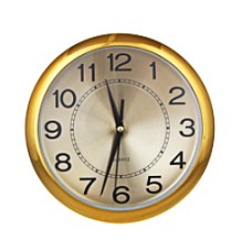 Часы настенные круглые LADECOR CHRONO, пластик, диаметр 26 см, плавный ход,  цвет золотой