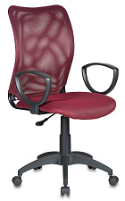 Кресло СН-599 AXSN/TW-13N спинка - сетка, сиденье - сетчатая ткань. цвет темно-бордовый. Пластиковая крестовина. Механизм Пиастра. Нагрузка до 120 кг.