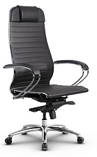 Кресло Samurai K-1.04. Обивка - экокожа, цвет черный. Мягкий подголовник. Хромированная крестовина. Синхромеханизм. Нагрузка до 150 кг.